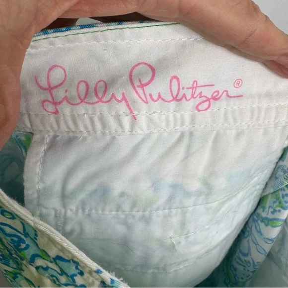 Lilly Pulitzer Floral Blue and Green Women's Shorts size Zero - Picture 4 of 5